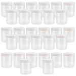 MOUYAT 30 Pack 8 Oz Plastic Slime Containers, Leakproof Wide Mouth Refillable Empty Plastic Jars with Lids, Clear Plastic Butter Storage Containers for Kitchen Food Storage, Beauty Products