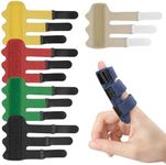 Finger Splint, [4 Pcs ] Upgraded 3 Straps Trigger Finger Brace Support for Arthritis Broken Finger Protection Pain Relief Straighten (Beige)