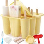 Popsicle Molds for Toddlers Kids, 9-Cavity Popsicles Molds Silicone BPA Free Popsicle Maker Mold Set Ice Pop Mold Ice Popsicle Maker Handmade Popsicles Molds with Sticks+Popsicle Holders+Popsicle Bags