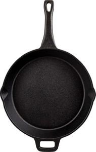 Coghlan's Cast Iron Skillet – 10.1-Inch Pre-Seasoned Frying Pan with Dual Pour Spouts & Helper Handle for Campfire Cooking, Stove, Grill, or Oven – Durable Outdoor Cookware