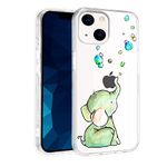 JOYLAND Cute Cartoon Elephant Phone Case for iPhone 11 Crystal Clear Girly Green Phone Case for Girls Women