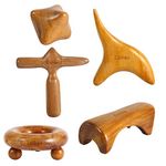 Traditional Thai Massage Wooden Stick Tool, 5 Styles Hand Head Foot Face Body Roller Massager for Reflexology Acupuncture Point Gua Sha Thai Massage Tool