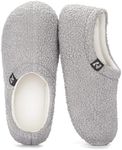 RockDove Women's Teddy Fleece Closed Back Indoor Slipper, Size 7-8 US Women, Light Gray