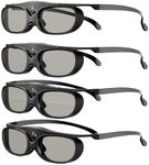 4 Pack Active Shutter 3D Glasses, 3