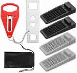 5 PCS Portable Door Lock, Anti-Theft Travel Door Lock with 4 Door's Stoppers and 1 Storage Bag for Home, Hotels and Travel Protection, Easy Install Hotel Door's Locks for Travelers and Students