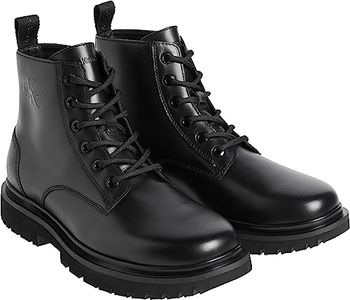Calvin Klein Femme EVA Mid Lace UP Boot LTH WL WN YW0YW01147 Bottes mi-Hautes, Noir (Triple Black), 40 EU