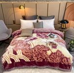 Blankets Throws 2-Ply Weighted Reversible Fleece and Mink Blanket - Soft, Warm, Luxuriously Cozy King Size Bed Throw (200 x 240 cm) - Thick, Extra-Plush Comfort" (Autumn)