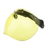 Magicdeal Motorcycle 3 Snap Helmet Visor Shield Flip Up Down Lens for Harley Yellow