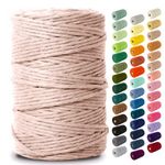 Nook Theory Single Strand 3mm Macrame Cord 220 Yards - 4mm 5mm Soft Macrame Rope Perfect for Knots - Macrame Supplies for Wall Hangers & Boho Decorations - Cotton Rope - Macrame String (Pearl, 3mm)