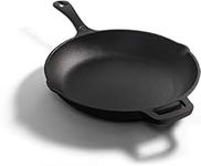 Cuisiland 10'' Pre-Seasoned Cast Iron Skillet - Grill Pan & Frying Pan with Handle - Versatile for Oven, Grill, Stovetop, BBQ, Kitchen, and Camping - New Rounded Edges for Easy Cleaning