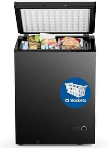 Electactic 3.5 Cubic Feet Chest Freezer with 2 Removable Baskets Freestanding Top Open Door Deep Freezer Adjustable Thermostat Space-Saving for Home, Dorm, Bar, Basement & Kitchen