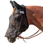 Cashel Quiet Ride Horse Fly Mask with Long Nose and Ears, Black, Horse