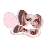 Impressions Vanity Hello Kitty Bow LED Compact Mirror, Double Sided Cute Travel Makeup Mirror, Soft Touch Button with Slide Down Auto Shut Off (Small)