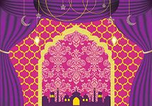 AOSTO 8x6ft Baby Shower Birthday Photography Backdrop - Purple Damask Taj Mahal Photo Background - Indian Style Party Decoration FW-2024