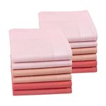 Houlife 100% Cotton Women's Handkerchiefs, Solid Stripe Handkerchiefs Gradient Style Hankies 6/12 Pieces 15.7x15.7" (Gradient 1, 12 pcs)