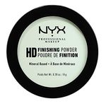 NYX Professional Makeup High Definition Finishing Powder, Pressed Powder, Skin Perfecting, Matte Finish, Oil Absorbing, Vegan Formula, Shade: Mint Green