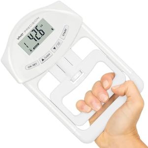 Vive Precision Grip Strength Tester - Hand Grip Dynamometer - Handheld Digital Grip Measurement Meter Device Trainer Power 198 Lbs / 90 Kgs - Strengthener Exerciser for Sports, School and Home Use