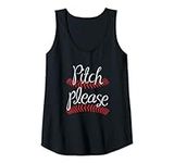 Womens Funny Softball Pitcher Pitch Please Sports Slow Fast Pitch Tank Top