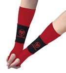 ChinFun Teen Girls Volleyball Arm Sleeves Passing Forearm Sleeves with Protection Pad and Thumbhole Volleyball Gear for Kid Boys Youth Women 1 Pair Red Size 10 Inches