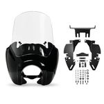 Black & Clear Tall Fairing Windshield Club Style Kit Compatible with Harley-Davidson Dyna, Super Glide T-Sport FXDXT, FXR