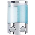 Better Living Products Euro Series Duo Two Chamber Soap and Shower Dispenser, Chrome with Chrome Buttons