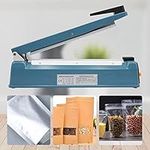 MOGOULUA 400mm Heat Sealer Metal Body for Mylar 16" Portable Foil Sealer 5mm Seal Width Heat Sealer Machine for Heat Seal Bags Food Heat Press Sealer for PP and PE Bag with 8 Gear Temperature Control