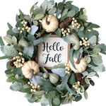 CIR OASES 20inch Fall Wreath Pumpki