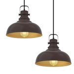 Farmhouse Pendant Lights,Refice Oil Rubbed Bronze Matte Pendant Lighting for Kitchen Island Industrial Adjustable Height Vintage Dome Hanging Light Fixtures for Barn, Dining Room