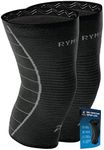 Rymora Knee Support Brace for Woman and Man- Knee Compression Sleeves, Comfortable and Secure Sleeve Supports for Weight Lifting, Running, Sports, Weak Joints, Fitness (S, A Pair, Black)