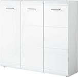 Germania Shoe cabinet 3523-84 GW-Adana, in White, Fronts high gloss with groove milling, space for up to 36 pairs of shoes, 134 x 120 x 36 cm (WxHxD)