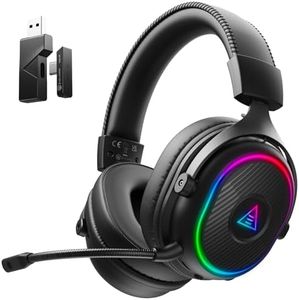 EKSA 2.4GHz Wireless Gaming Headset for PS5,PS4,PC,Switch,Mobile,Mac, Bluetooth 5.3 Gaming Headphones with Detachable Microphone, RGB, 30ms Latency, 50H Battery, Stereo Sound Headset for Xbox