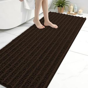 Arotive Luxury Bathroom Ruuner Rugs 70x24, Extra Soft Thick Absorbent Shaggy Chenille Bath Rugs, Machine Wash Dry, Bath Mats for Bathroom Floor, Tub and Shower, Home Decor Accessories, Brown