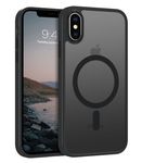 BENTOBEN Case for iPhone Xs and iPhone X Case,[Compatible with MagSafe] Slim Translucent Matte Magnetic Shockproof Protective Anti Slip Women Men Cover for iPhone X 5.8", Black