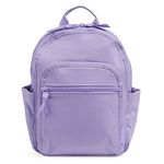 Vera Bradley Women's Small Backpack, Cotton, Lavender Petal - Recycled Cotton, One Size