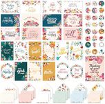 Decorably 24 Pack Floral Thinking of You Cards with Envelopes & Stickers, 24 Unique Designs Printed Message Thinking of You Cards Assortment Box with Envelopes, 6x4in Thinking of You Greeting Cards