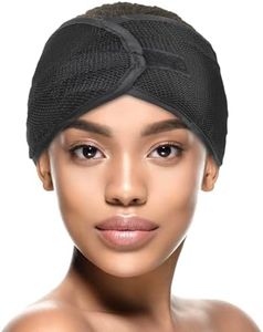 DONNA Satin Wrap & Mesh Wrap 2pcs Black Mesh Wrap Black Satin Wrap Mesh Wrap for Hair Satin Wrap Cap