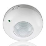 QWYEURO PIR Motion Sensor Detector Surface Ceiling Mounting 360° Max 1200W