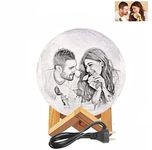 Moderntech Personalized 3D Printed Photo Moon Lamp Unique Personalized Gift For Friend,Husband,Wife,Brother,Friends,Boyfriend,Girlfriend,Sister (15Cm,1 Color Non Rechargeable) - Pla,Led,Multicolor