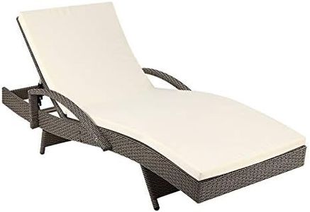 Gardeon Sun Lounge Camping Chair Wicker Lounger Rattan Day Bed, Chaise Beach Chairs Outdoor Furniture Garden Patio Setting Pool Backyard, Cushion Armrest Adjustable Backrest Grey