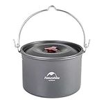 Naturehike Camping Soup Pot Cookware with Lid Large Outdoor Portable Hanging Pot Cooking Set for 1-6 People