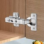 Chibery 10 PCS Full Overlay Soft Close Hinges, CLIP ON Plate for Easy Installation, 105 Degree, Silent Hydraulic, Frameless European Concealed Hinges for Kitchen Cabinet Door, Wardrobes, and Bookcases