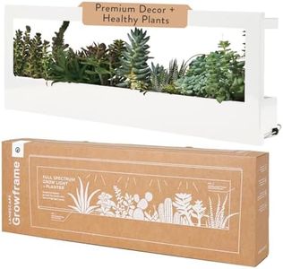 Modern Sprout Smart Landscape Growframe - Wall Mounted Plant Stand with LED Grow Light - Smart App Controlled - Powder-Coated Steel Frame for Indoor Plants - Perfect for Gifting and Decor - White