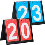 Uzepie 2 PCS Portable Scoreboards, 2-Digital Flip Tabletop Scoreboard, Portable Fold Score Board for Indoor Outdoor Basketball Football Baseball Volleyball Table Tennis, Display Numbers 00-99