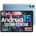 Blackview Android 15 Tablet 11 inch, Tab 90WiFi with Gemini Ai 2.0, 12GB+128GB/2TB TF, Octa-core CPU, Widevine L1, 5G WiFi Tablets, 8200mAh/Fast Charge, 120HZ/13MP+8MP Ai Camera/Face ID, Blue