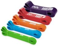 SUNPOW Pull Up Assistance Bands - Set of 5 Resistance Heavy Duty Workout Exercise Stretch Fitness Bands Assist Set for Body, Instruction Guide and Carry Bag Included