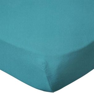 BabyCalin - Sábana Bajera de 60 x 120 x 15 cm, Color Azul Tropical Certificado Oeko-Tex