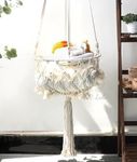 R.R.LALA Cat Hammock Wall Hanging Cat Bed Decorative Macrame Pet Hammocks Dog Bed Cat Supplies Macram Cat Swing Hanger Cat Bed Without Any Pillow Color: Off White, Cotton, Large