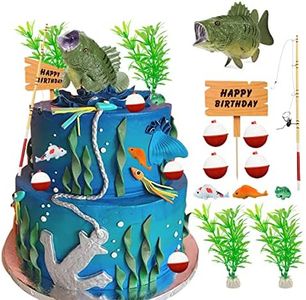 Gone Fishing Cake Decoration Gone Fishing Cake Topper Fisherman Themed Birthday Cake Topper Fishing Birthday Party Supplies Fishing Party Sea Bass Decorations