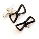 Peluche Novelty Black Bow Tie Cufflinks for Men