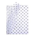 Jwssor Silver Polka Dots Tissue Paper,20sheets 20X14inch Gift Wrapping Paper for Gift Bags Wedding Birthday Baby Shower DIY Crafts